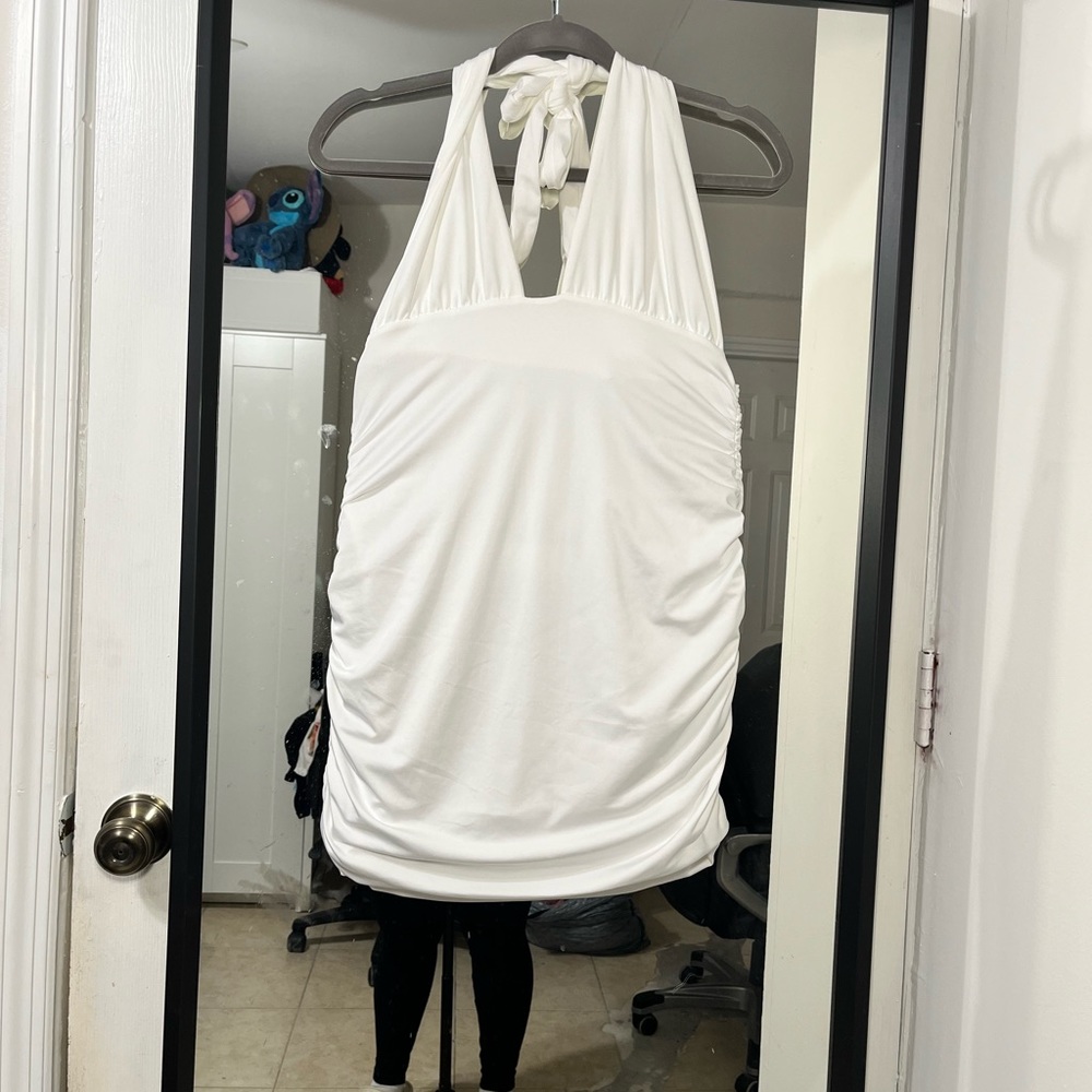 White halter dress